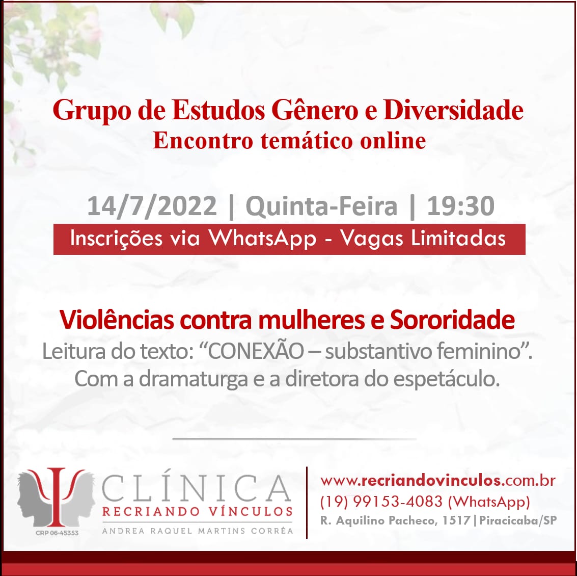 Leia mais sobre o artigo Grupo de Estudos – Encontro Temático